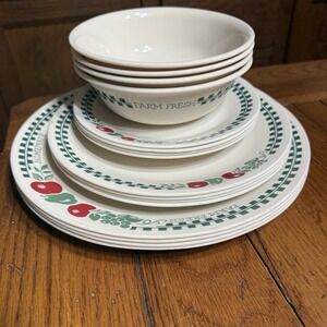 Corelle Corningware Farm Fresh Apple 16 Piece Lot Dinner Luncheon Dessert Bowls